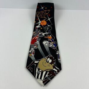 1996 Looney Tunes Mania‎ Basketball Bugs Bunny Silk Pointed Classic Necktie Tie